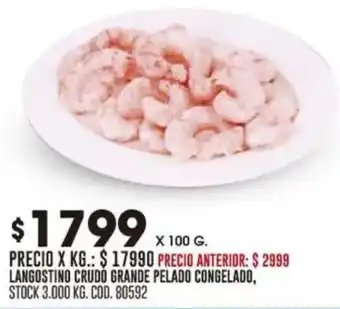 Coto Langostino crudo grande pelado congelado oferta