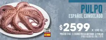 Coto Pulpo español congelado oferta