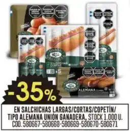 Coto En salchichas largas/cortas/copeti̇n/ tipo alemana union ganadera oferta