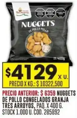 Coto Nuggets de pollo de pollo congelados granja tres arroyos oferta