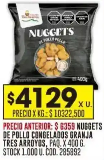 Coto Nuggets de pollo de pollo congelados granja tres arroyos oferta