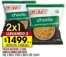 Coto Coto choclo congelado oferta