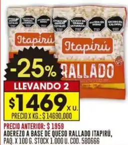 Coto Itapirú aderezo a base de queso rallado oferta