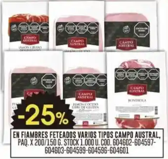 Coto En fiambres feteados varios tipos campo austral oferta