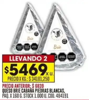 Coto Brie queso cabaña piedras blancas oferta