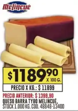 Coto Melincué queso barra tybo oferta