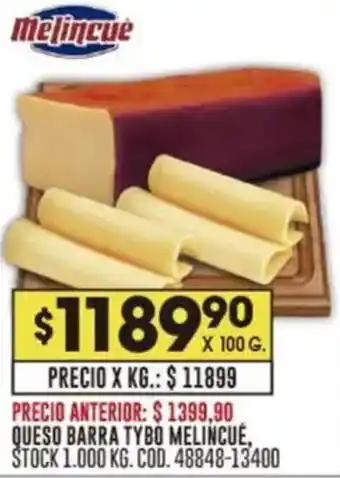 Coto Melincué queso barra tybo oferta