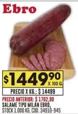 Coto Ebro salame tipo milan oferta