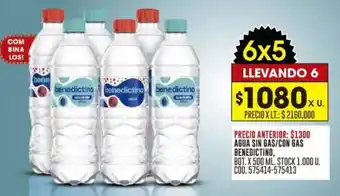 Coto Benedictino agua sin gas/con gas oferta