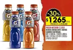 Coto Gatorade bebida energizante varios sabores oferta