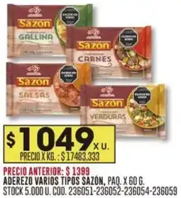 Coto Sazón aderezo varios tipos oferta