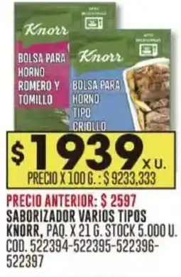 Coto Knorr saborizador varios tipos oferta
