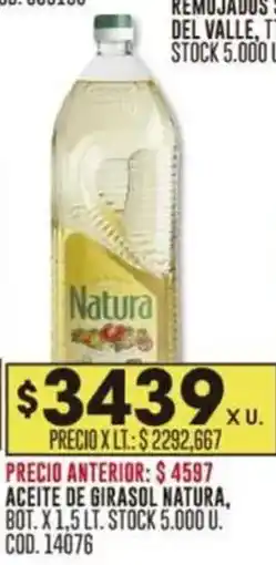 Coto Natura aceite de girasol oferta