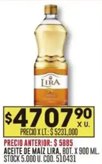 Coto Lira aceite de maiz oferta