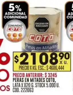 Coto Coto peras en mitades oferta