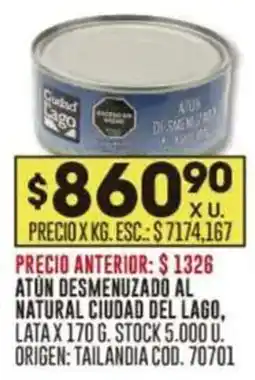 Coto Ciudad Lago atún desmenuzado al natural oferta