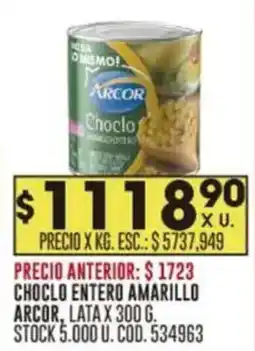 Coto Arcor choclo entero amarillo oferta