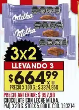 Coto Milka chocolate con leche oferta