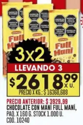 Coto Full Mani chocolate con mani oferta