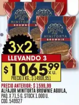 Coto Aguila alfajor minitorta brownie oferta