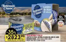 Coto Robinson Crusoe lomitos de atun al natural/en agua con jugo de limon oferta