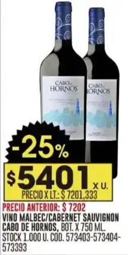 Coto Cabo de hornos vino malbec/cabernet sauvignon oferta