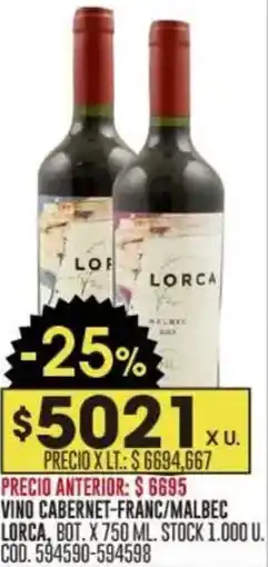 Coto Lorca vino cabernet-franc/malbec oferta