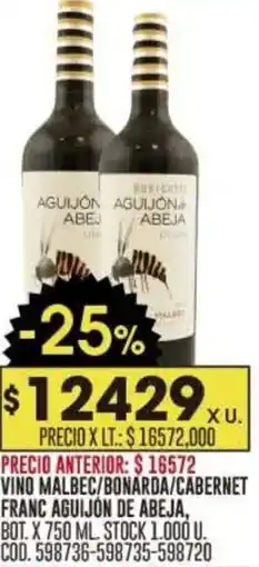 Coto Aguijón de abeja vino malbec/bonarda/cabernet franc oferta