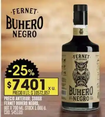 Coto Fernet buhero negro oferta
