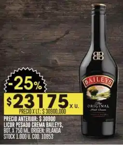 Coto Baileys licor pesado crema oferta