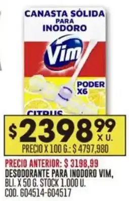 Coto Vim desodorante para inodoro oferta