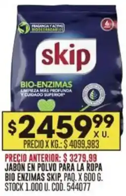 Coto Skip jabon en polvo para la ropa bio enzimas oferta