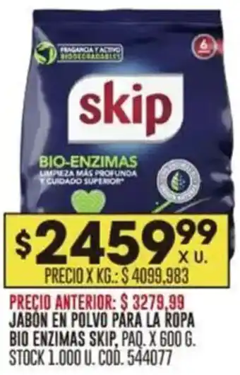 Coto Skip jabon en polvo para la ropa bio enzimas oferta
