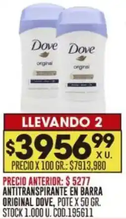 Coto Dove antitranspirante en barra original oferta