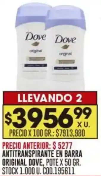 Coto Dove antitranspirante en barra original oferta