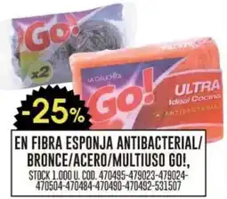 Coto Go! en fibra esponja antibacterial/ bronce/acero/multiuso oferta