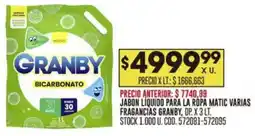 Coto Granby jabon líquido para la ropa matic varias fragancias oferta
