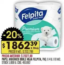 Coto Felpita papel higienico doble hoja oferta