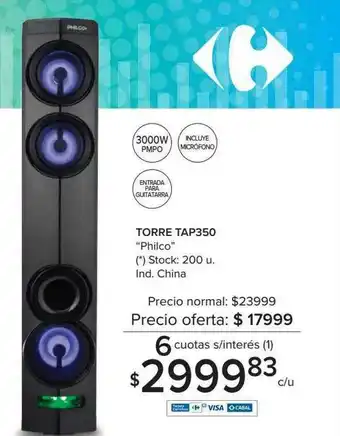 Carrefour Torre Tap350 oferta