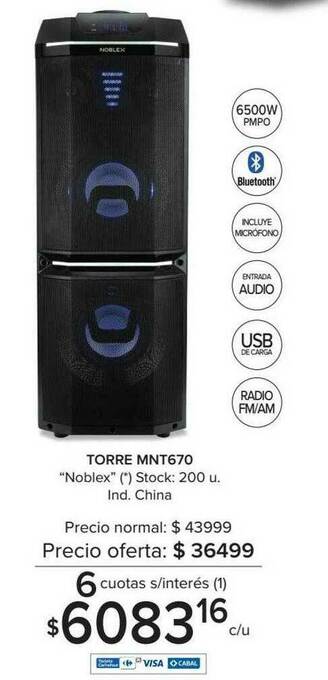 Carrefour Torre Mnt670 oferta