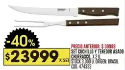 Coto Churrasco set cuchillo y tenedor asado oferta