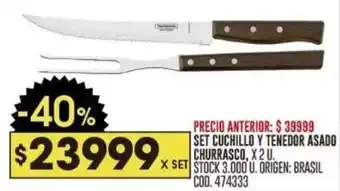 Coto Churrasco set cuchillo y tenedor asado oferta