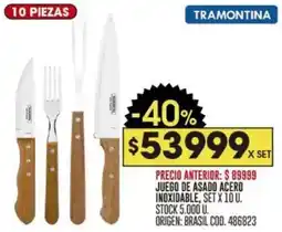 Coto Tramontina juego de asado acero inoxidable oferta