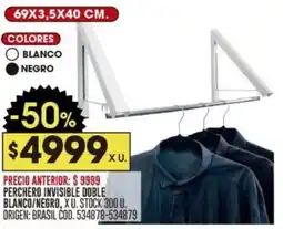 Coto Perchero invisible doble blanco/negro oferta