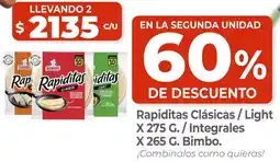 Supermercados DIA Bimbo rapiditas clásicas/light oferta