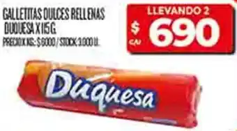 Supermercados DIA Duquesa galletitas dulces rellenas oferta