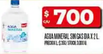 Supermercados DIA dia agua mineral sin gas oferta
