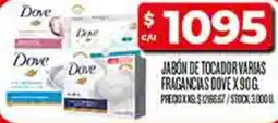 Supermercados DIA Dove jabón de tocador varias fragancias oferta