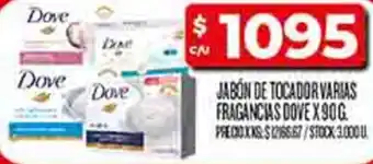 Supermercados DIA Dove jabón de tocador varias fragancias oferta
