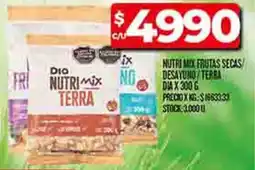 Supermercados DIA Dia nutri mix frutas secas desayuno/terra oferta